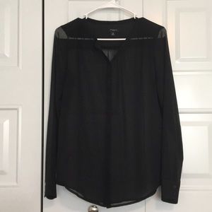 Black long sleeve button down blouse